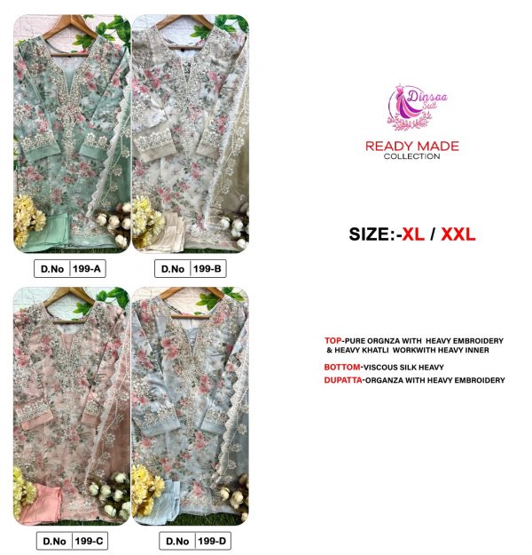 DINSAA SUIT 199 A TO D READYMADE SALWAR SUITS