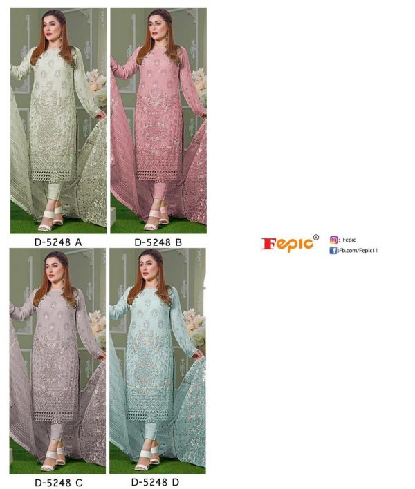 FEPIC D 5248 ROSEMEEN PAKISTANI SUITS IN COLOURS