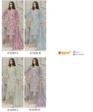 FEPIC D 5249 ROSEMEEN PAKISTANI SUITS IN COLOURS