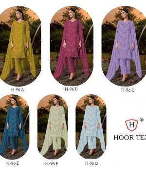 HOOR TEX H 96 A TO G PAKISTANI SUITS WHOLESALE