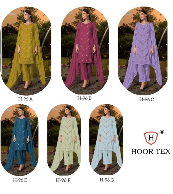 HOOR TEX H 96 A TO G PAKISTANI SUITS WHOLESALE