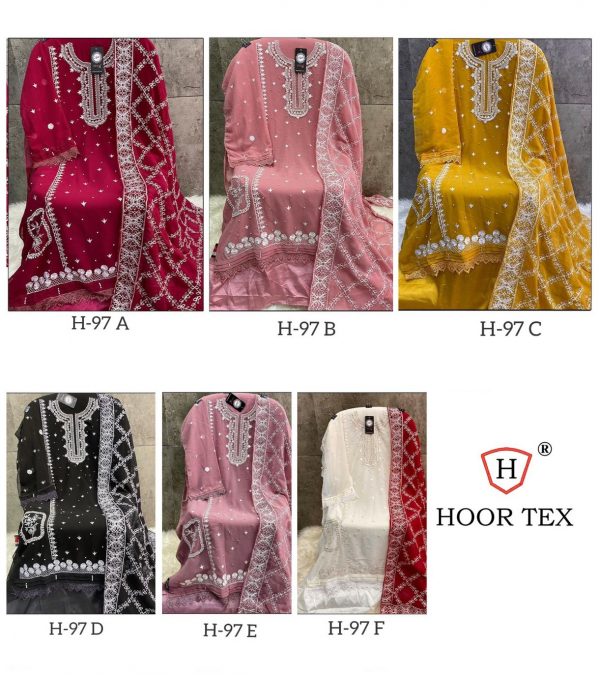 HOOR TEX H 97 A TO F PAKISTANI SALWAR SUITS