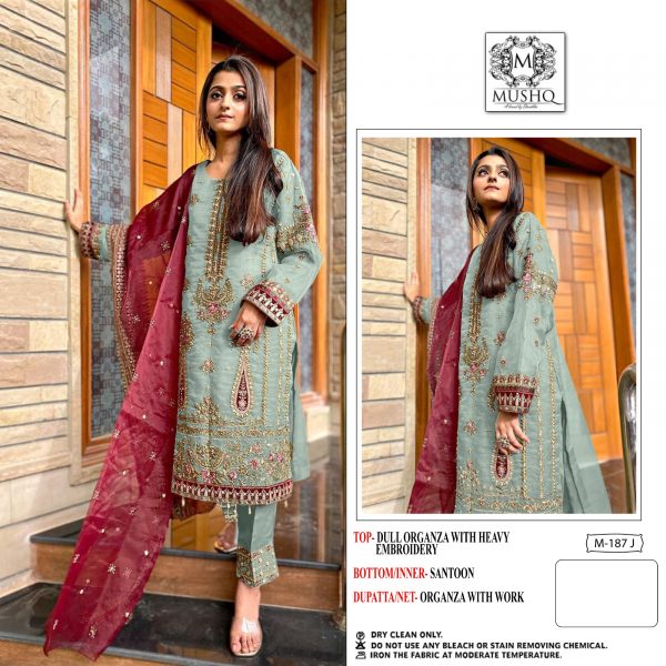 MUSHQ M 187 J PAKISTANI SUITS WHOLESALE