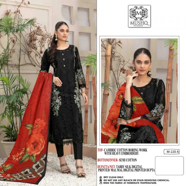 MUSHQ M 220 A PAKISTANI SUITS WHOLESALE