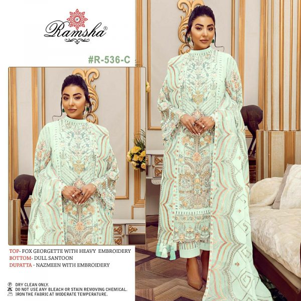 RAMSHA FASHION R 536 C PAKISTANI SUITS