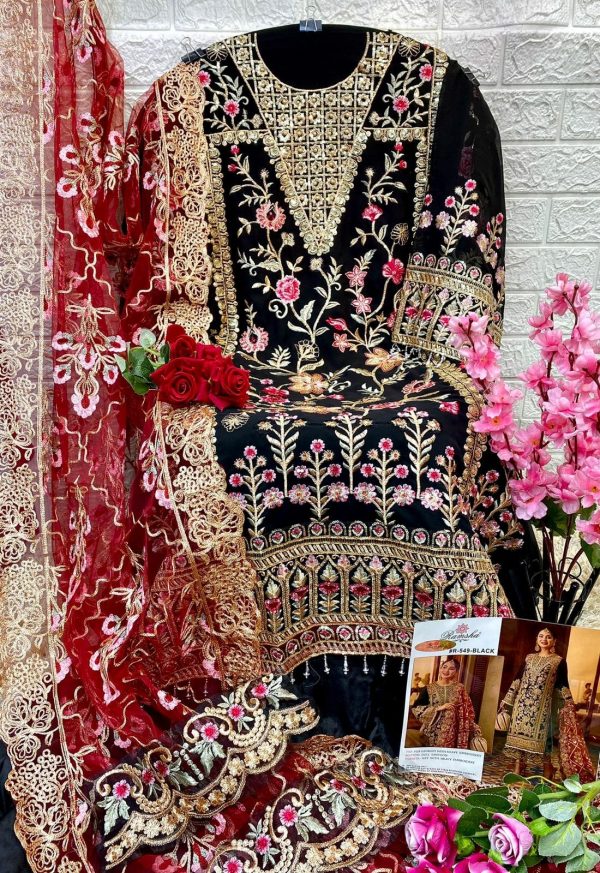 RAMSHA FASHION R 549 BLACK PAKISTANI SUITS