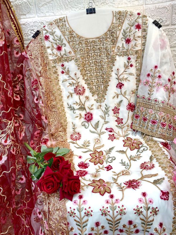 RAMSHA FASHION R 549 WHITE PAKISTANI SUITS