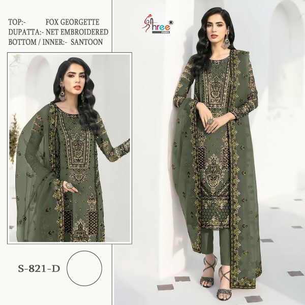 SHREE FABS S 821 PAKISTANI SUITS IN COLOURS