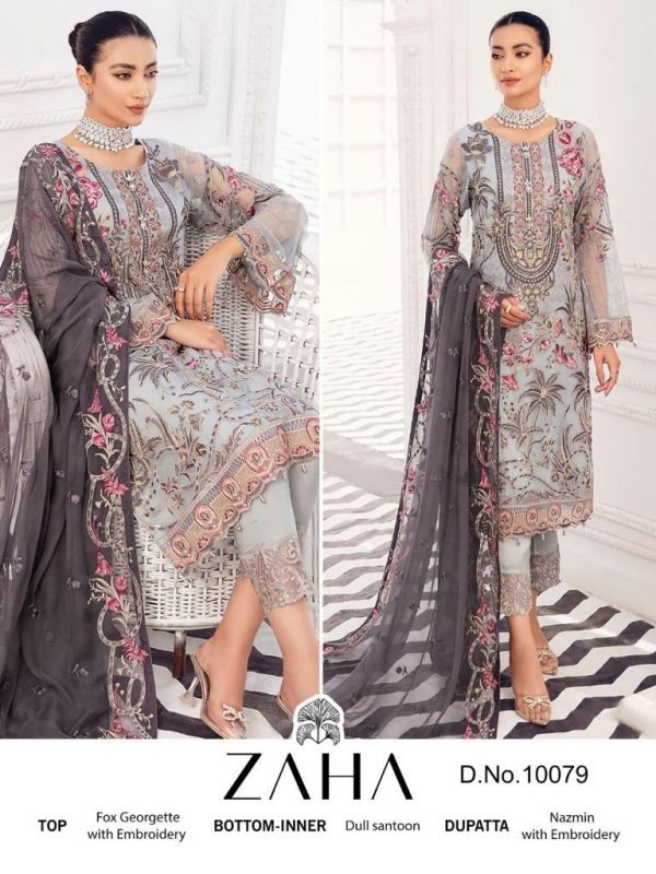 ZAHA 10079 PAKISTANI SALWAR SUITS WHOLESALE