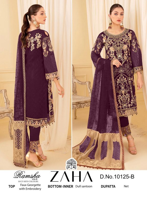 ZAHA 10125 B RAMSHA VOL 9 PAKISTANI SUITS