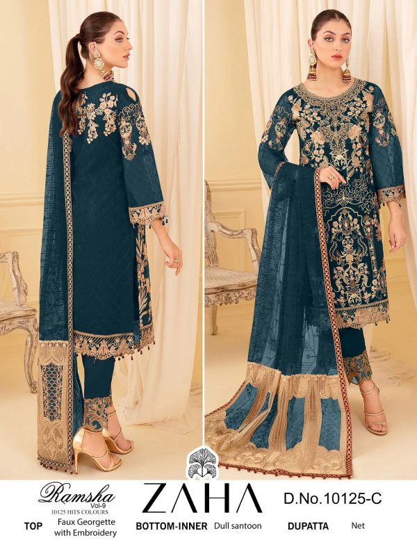 ZAHA 10125 C RAMSHA VOL 9 PAKISTANI SUITS