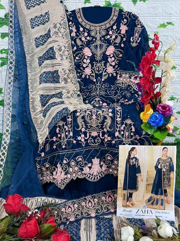 ZAHA 10125 C RAMSHA VOL 9 PAKISTANI SUITS