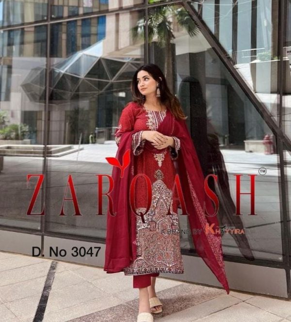 ZARQASH Z 3047 PAKISTANI COTTON SUITS