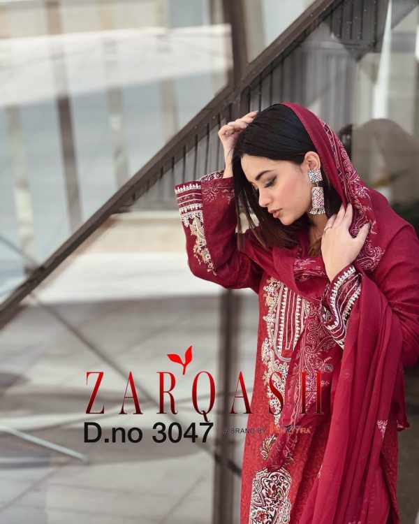 ZARQASH Z 3047 PAKISTANI COTTON SUITS