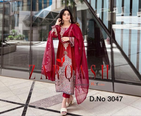 ZARQASH Z 3047 PAKISTANI COTTON SUITS