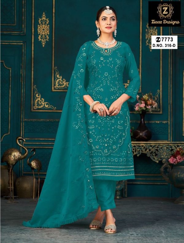 ZIAAZ DESIGNS 316 D PAKISTANI SUITS