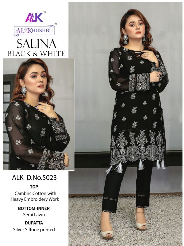 AL KHUAHBU ALK 5023 SALINA BLACK & WHITE SUITS