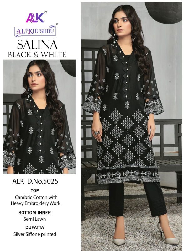 AL KHUAHBU ALK 5025 SALINA BLACK & WHITE SUITS