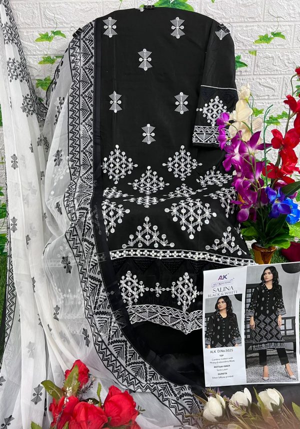 AL KHUAHBU ALK 5025 SALINA BLACK & WHITE SUITS