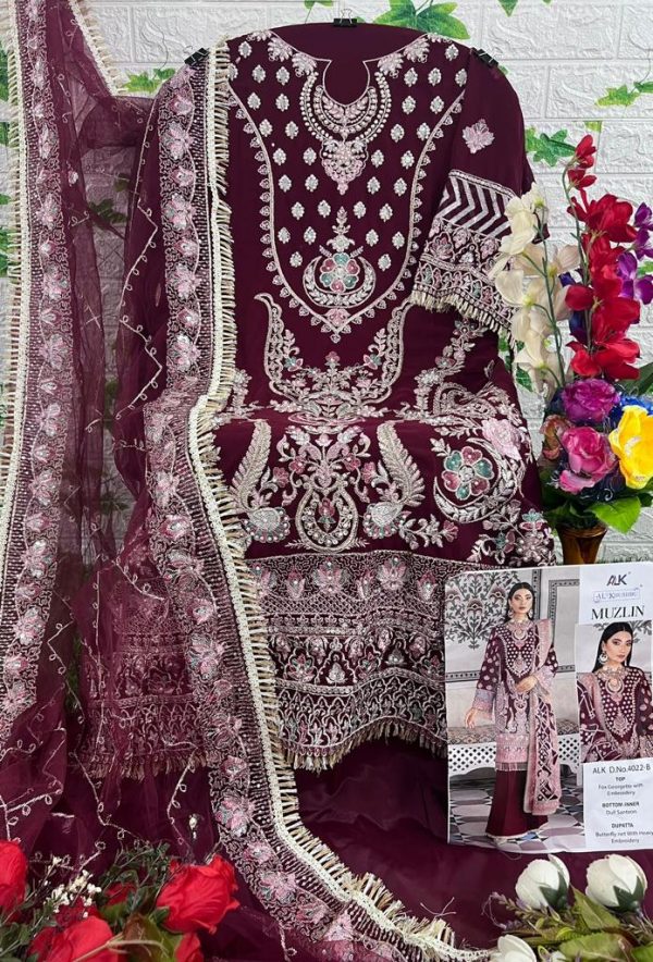 AL KHUSHBU ALK 4022 B MUZLIN VOL 1 SALWAR SUITS