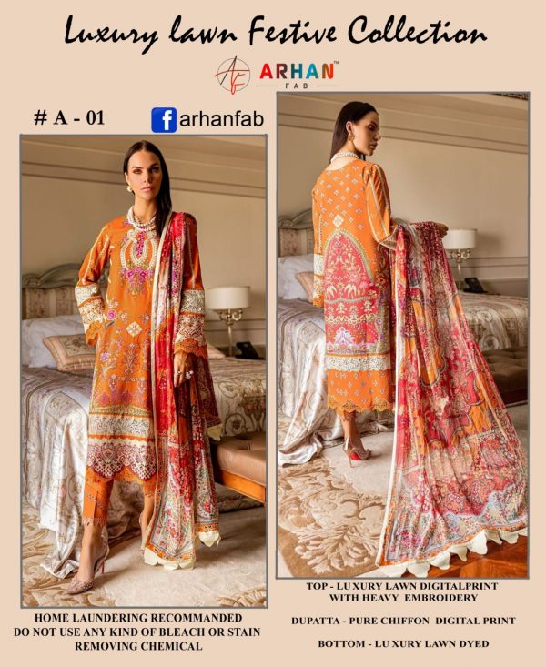 ARHAN FAB A 01 DIGITAL PRINT LAWN COLLECTION