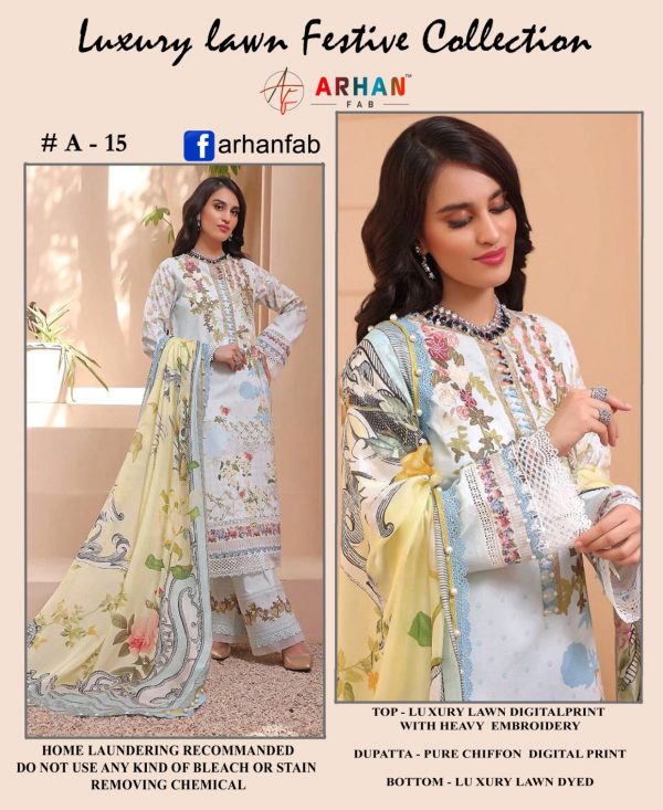 ARHAN FAB A 15 PAKISTANI SUITS MANUFACTURER