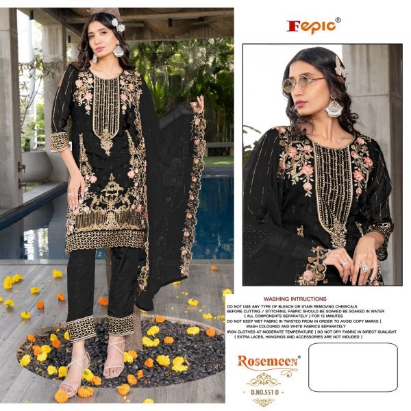 CRAFTED NEEDLE CN 551 A TO D SALWAR SUITS BY FEPIC