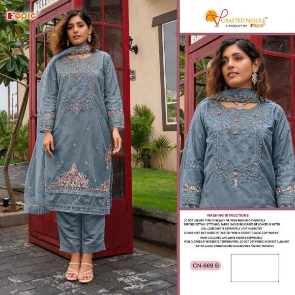 CRAFTED NEEDLE CN 669 B SALWAR SUITS BY FEPIC