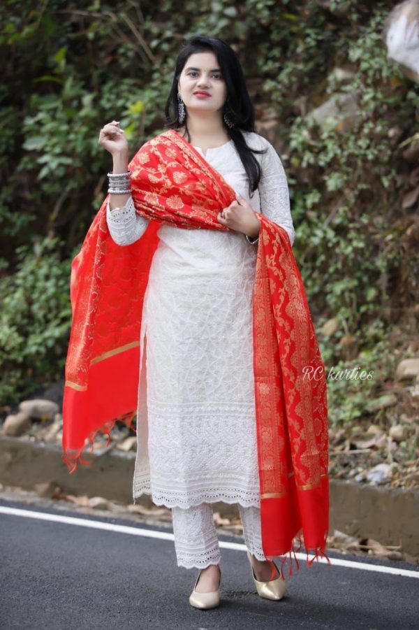 DESIGNER BEAUTIFUL CHIKANKARI WITH BANARASI SUITS