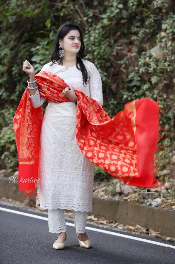 DESIGNER BEAUTIFUL CHIKANKARI WITH BANARASI SUITS