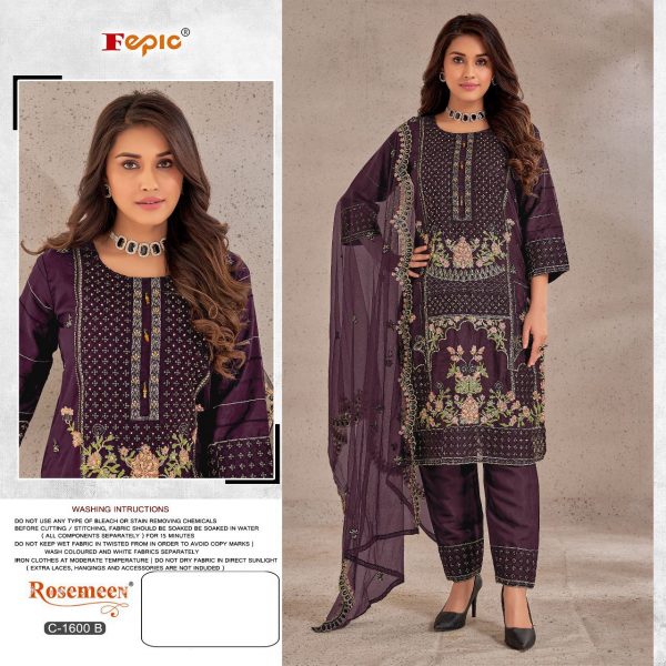 FEPIC C 1600 B ROSEMEEN PAKISTANI SUITS