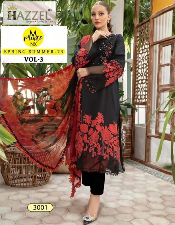 HAZZEL 3001 M PRINTS 23 VOL 3 PAKISTANI SUITS