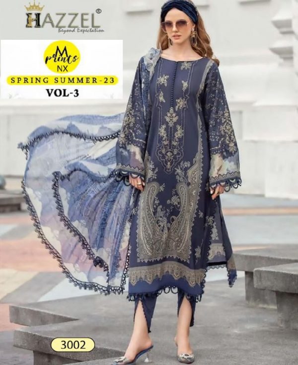 HAZZEL 3002 M PRINTS 23 VOL 3 PAKISTANI SUITS