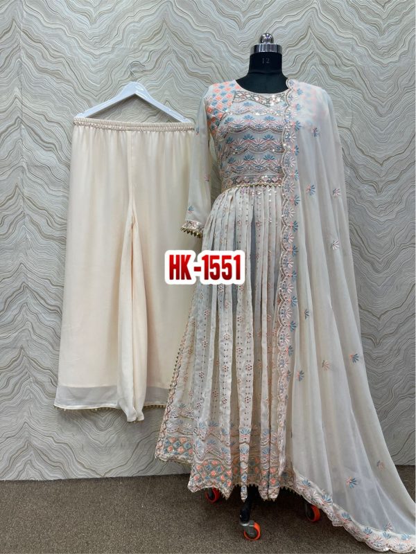 HK 1551 DESIGNER READYMADE GOWN WHOLESALE