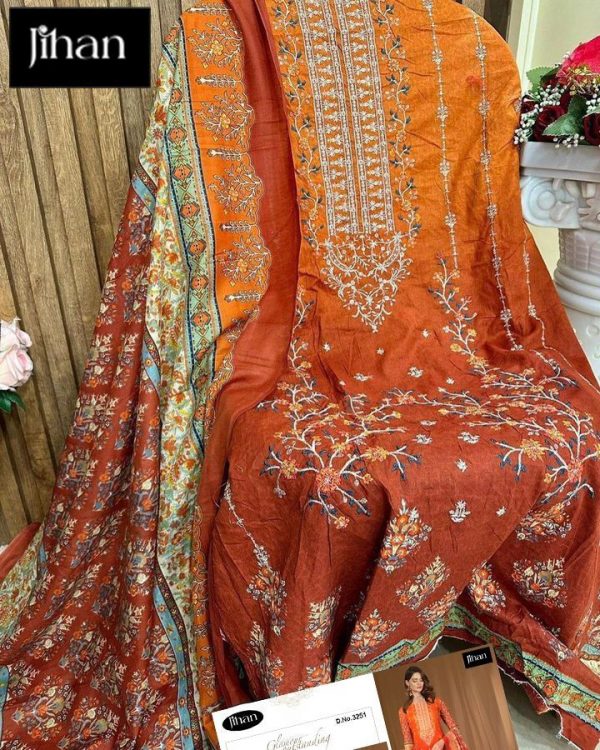 JIHAN 3251 SAHNAZ SELF PAKISTANI SUITS WHOLESALE