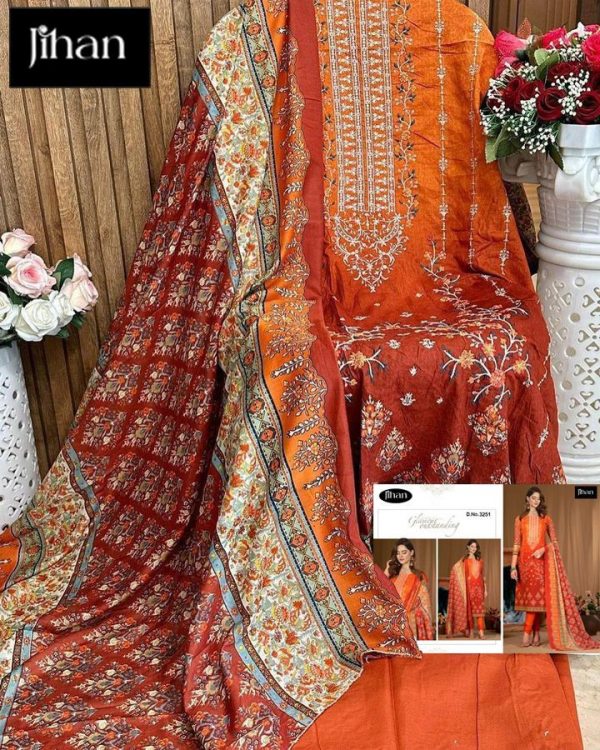 JIHAN 3251 SAHNAZ SELF PAKISTANI SUITS WHOLESALE