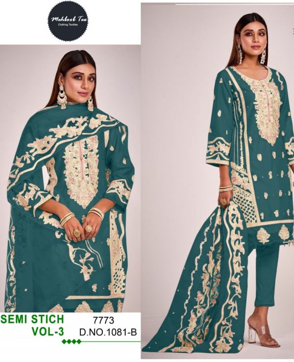 MEHBOOB TEX 1081 B SEMI STICH VOL 3 SALWAR SUITS