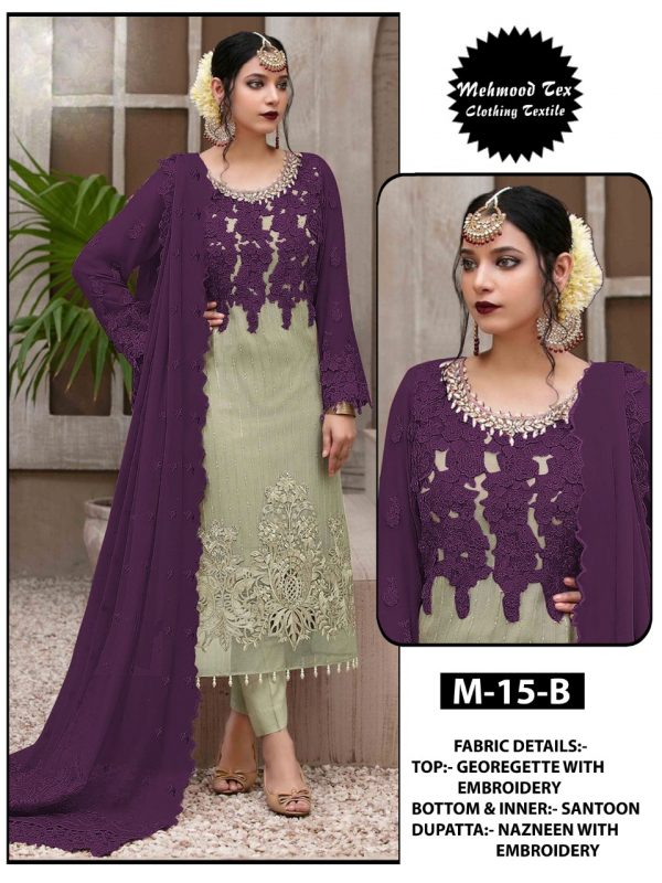 MEHMOOD TEX M 15 B SALWAR SUITS WHOLESALE