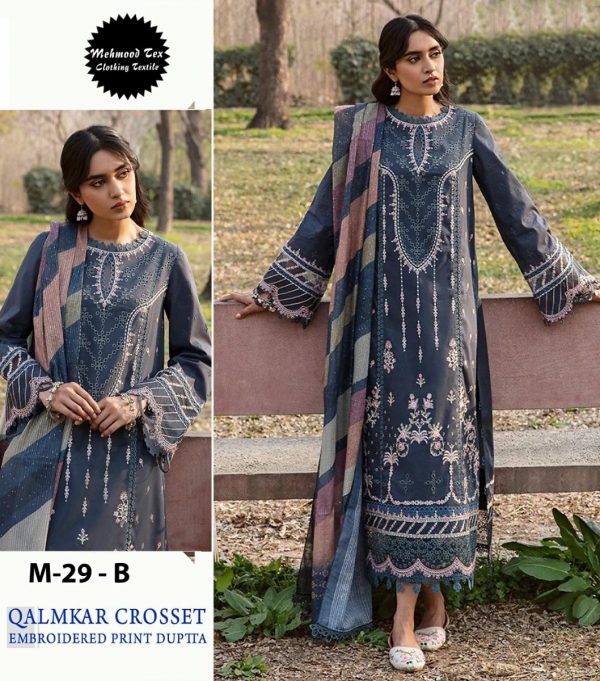 MEHMOOD TEX M 29 B QALAMKAR CROSSET SUITS