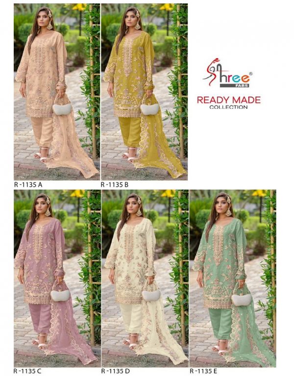 SHREE FABS R 1135 A TO E READYMADE SUITS WHOLESALE