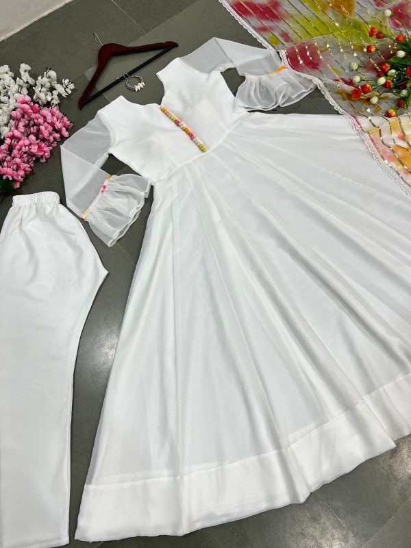 SHREE HARI SRK 5028 DESIGNER WHITE GOWN