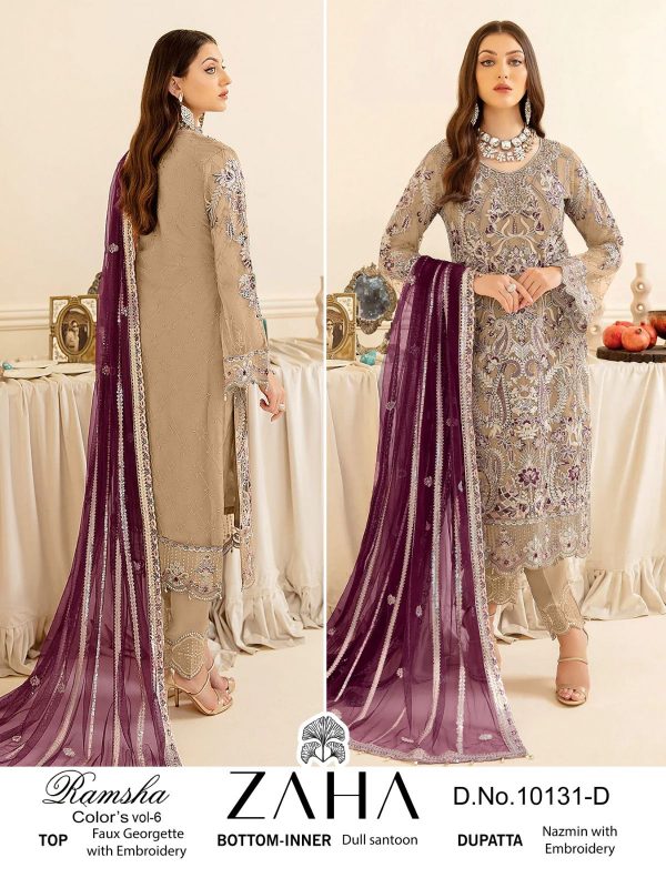 ZAHA 10131 A TO D RAMSHA VOL 6 PAKISTANI SUITS