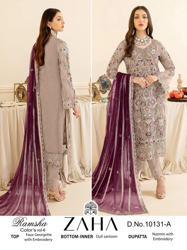 ZAHA 10131 A TO D RAMSHA VOL 6 PAKISTANI SUITS