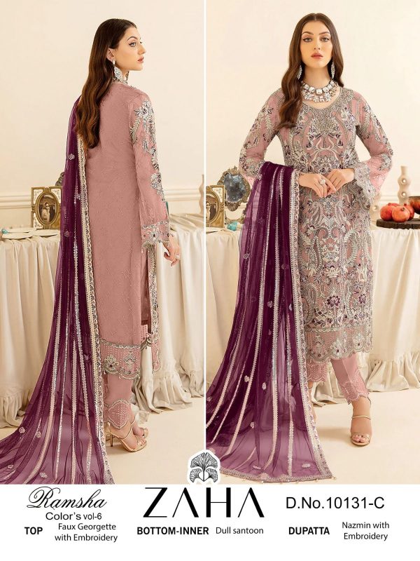 ZAHA 10131 A TO D RAMSHA VOL 6 PAKISTANI SUITS