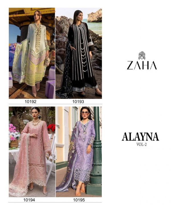 ZAHA 10192 TO 10195 ALAYNA VOL 2 PAKISTANI SUITS