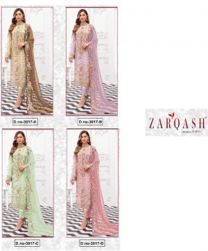 ZARQASH Z 3017 A TO D PAKISTANI SUITS