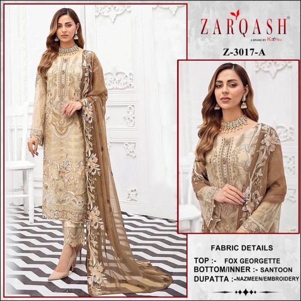 ZARQASH Z 3017 A TO D PAKISTANI SUITS