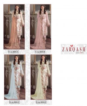 ZARQASH Z 3024 A TO D PAKISTANI SUITS