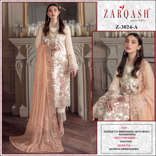 ZARQASH Z 3024 A TO D PAKISTANI SUITS