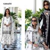 ZAVERI 1173 WHITE & BLACK DESIGNER SUITS WHOLESALE